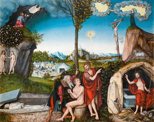 Lucas Cranach der Ältere – Gesetz und Gnade; Verdammnis und Erlösung (1529)