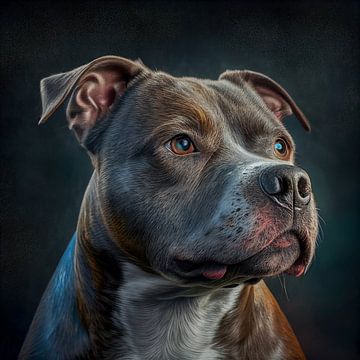 Portrait of a Staffordshire Terrier Illustration by Animaflora PicsStock