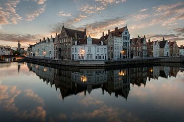 la statue de Jan van Eyckplein à Bruges, Bruges, Belgique, Belgique