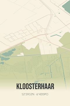 Vintage landkaart van Kloosterhaar (Overijssel) van MijnStadsPoster