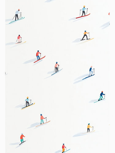 Des skieurs sur les pistes enneigées