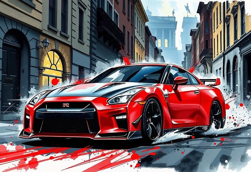 Nissan GT-R R35 - Geschwindigkeitsübertretung in einer europäischen Stadt von MIROKKU