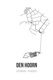 Den Hoorn (Noord-Holland) | Karte | Schwarz und Weiß von Ortsdrucke