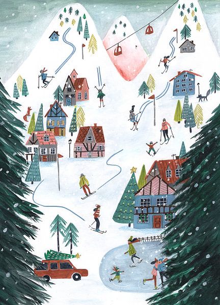 Skifahren in den Bergen von Caroline Bonne Müller