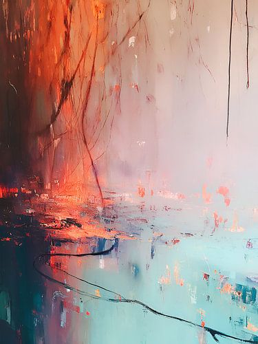 Herfstbladeren op het meer