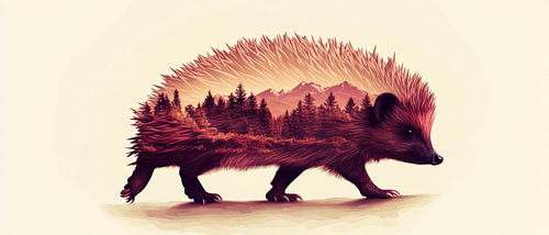 Hedgehog with landscape