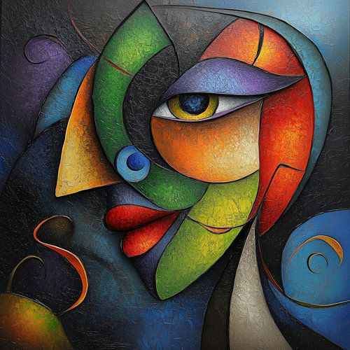 Abstracte kleurrijk gezicht