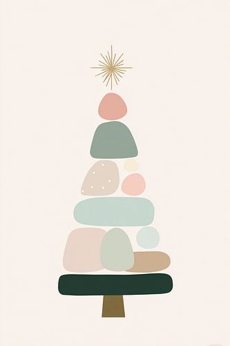 Minimalistischer Weihnachtsbaum in Steinform