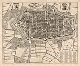 Karte von Alkmaar mit hellem Rand, anno ca 1690 von Gert Hilbink Miniaturansicht