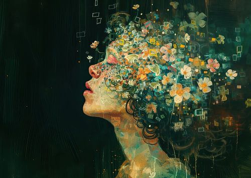 Portrait Colourful Dreaming | Cosmic Bloom Matrix