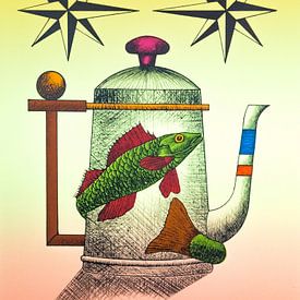 Coffee pot with fish by Helmut Böhm