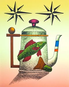 Cafetière avec poisson sur Helmut Böhm