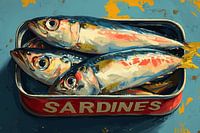 Kleurrijke sardientjes in blik