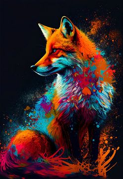 Kleurrijke vos van drdigitaldesign