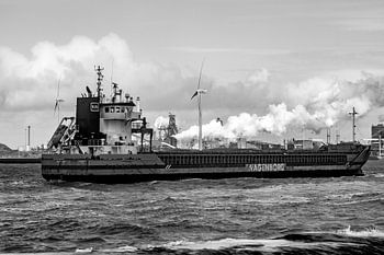 Küstenmotorschiff im Sturm bei IJmuiden.