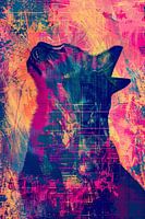 Digital art of cat in vibrant colours