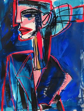 Abstract portret in Picasso stijl van Studio Allee