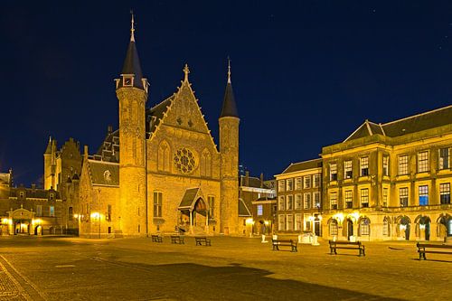 Nachtfoto Binnenhof te Den Haag