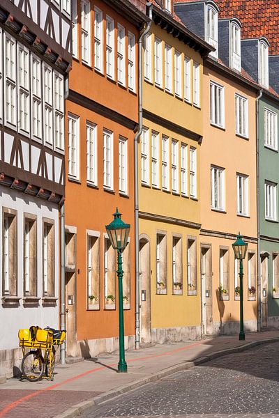 row of houses in the old town of Hannover by Werner Dieterich