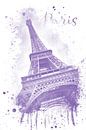 Eiffelturm Aquarell | violett von Melanie Viola Miniaturansicht
