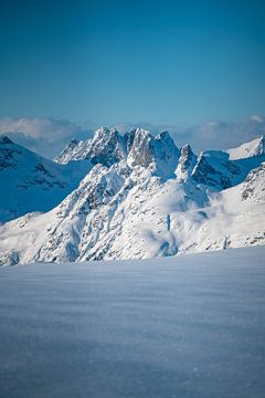 Winterlandschap en bergen bij Tromso van Leo Schindzielorz
