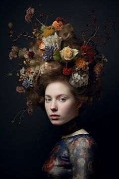 Flower Head Woman Digital Art