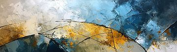 Blau Gold | Modern Abstrakt von ARTEO Gemälde