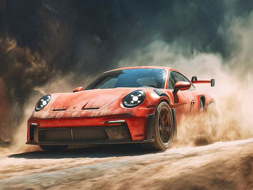 Porsche 911 GT3 RS sketch water colour