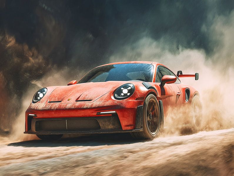 Porsche 911 GT3 RS sketch water colour by PixelPrestige