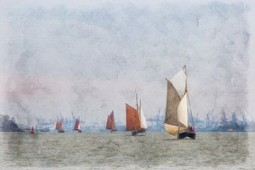 Hamburg - Parade of the traditional ships by Sabine Wagner