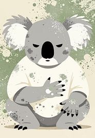 Décoration murale « Koala grincheux » - Animal endormi rigolo