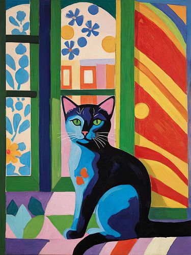 Cat In The Window Style Henri Matisse