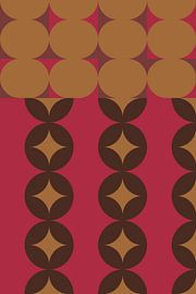 Retro kunst uit de jaren 70. Abstract geometrisch patroon nr. 16 van Dina Dankers