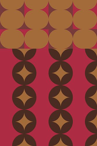 Retro kunst uit de jaren 70. Abstract geometrisch patroon nr. 16