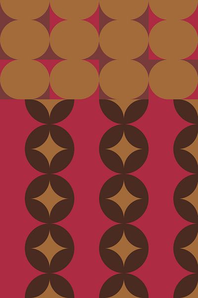 Retro kunst uit de jaren 70. Abstract geometrisch patroon nr. 16 van Dina Dankers