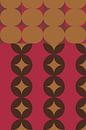 Retro kunst uit de jaren 70. Abstract geometrisch patroon nr. 16 van Dina Dankers thumbnail