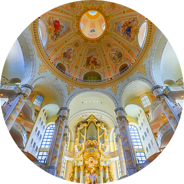 Plafond en orgel van de  Frauenkirche in Dresden van Henk Meijer Photography