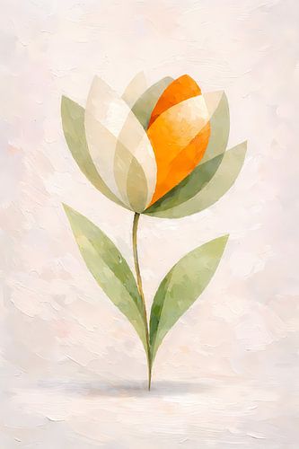 Elegant Minimalist Tulip Botanical Art