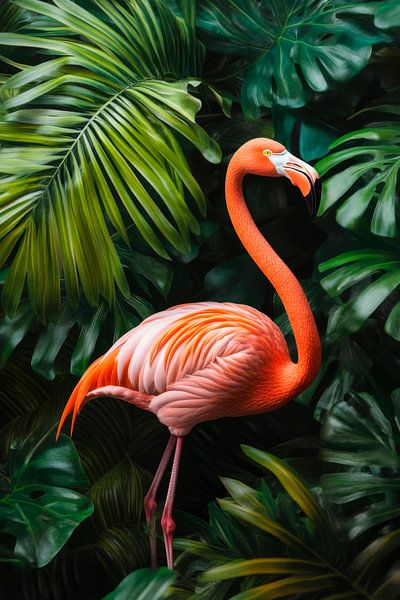Flamingo in the jungle by Poster Art Shop