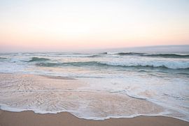Sunrise on the beach in Portugal art print - pastel nature and travel photography
