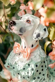Elegant Dalmatian in floral splendour by Poster Art Shop