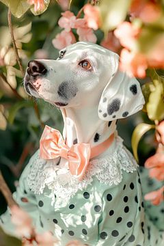 Elegant Dalmatian in floral splendour by Poster Art Shop
