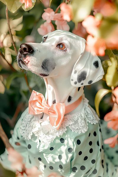 Elegant Dalmatian in floral splendour by Poster Art Shop