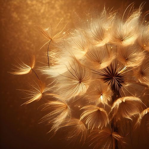 Gold-coloured fluff ball