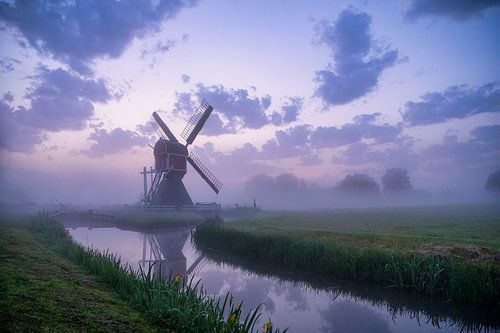 molen bij zonsopgang