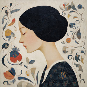 Frau mit Blumen