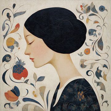 Woman with Flowers by Art Whims