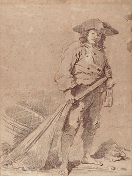 A Fisherman Pulling a Net - Jean-Honoré Fragonard