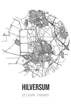 Hilversum (Noord-Holland) | Landkaart | Zwart-wit van Rezona