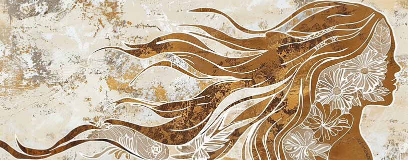 Femme portrait d'or | Gilded Flux par Caprices d'Art